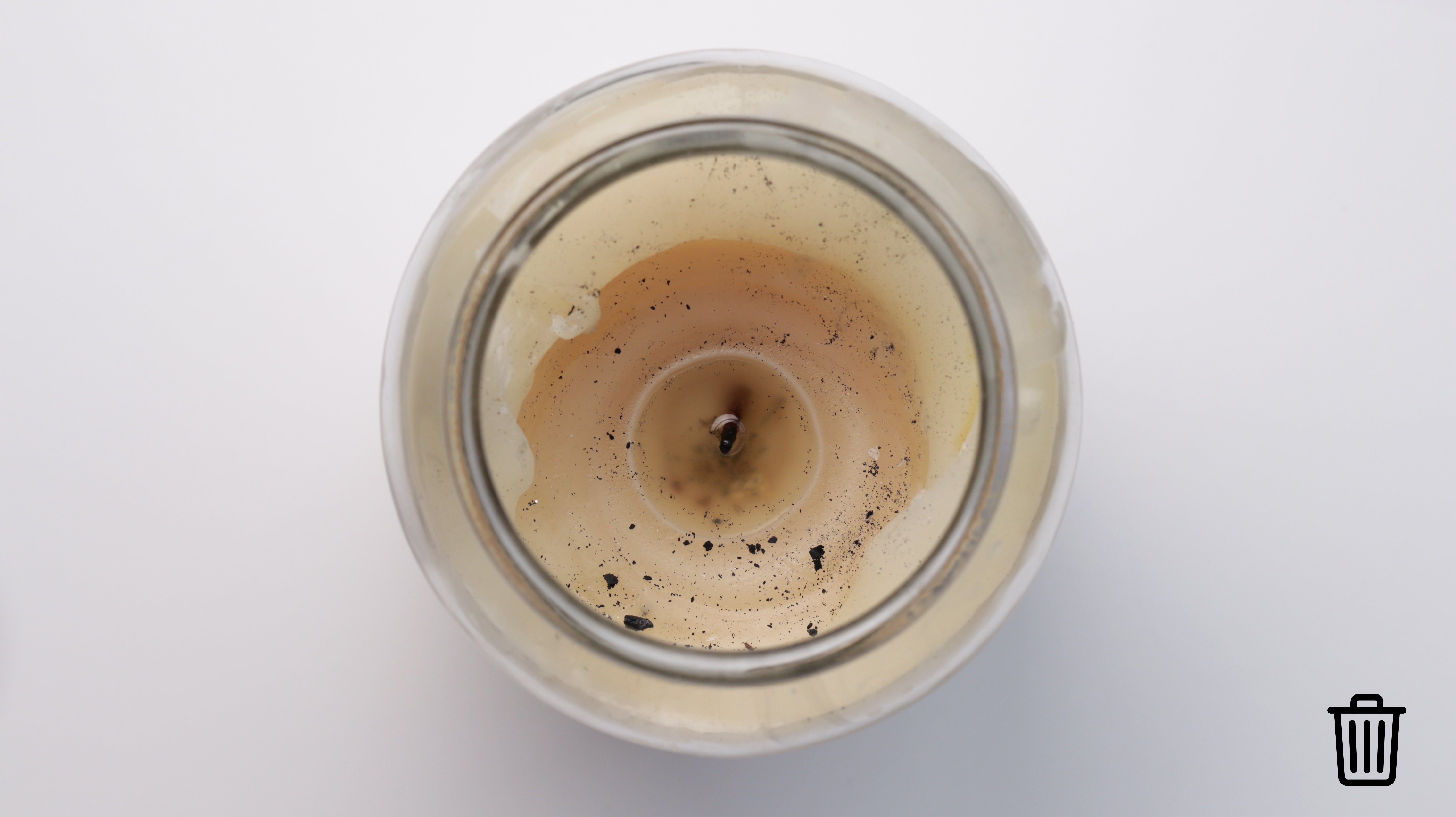 Bad candle from above, with visible black soot