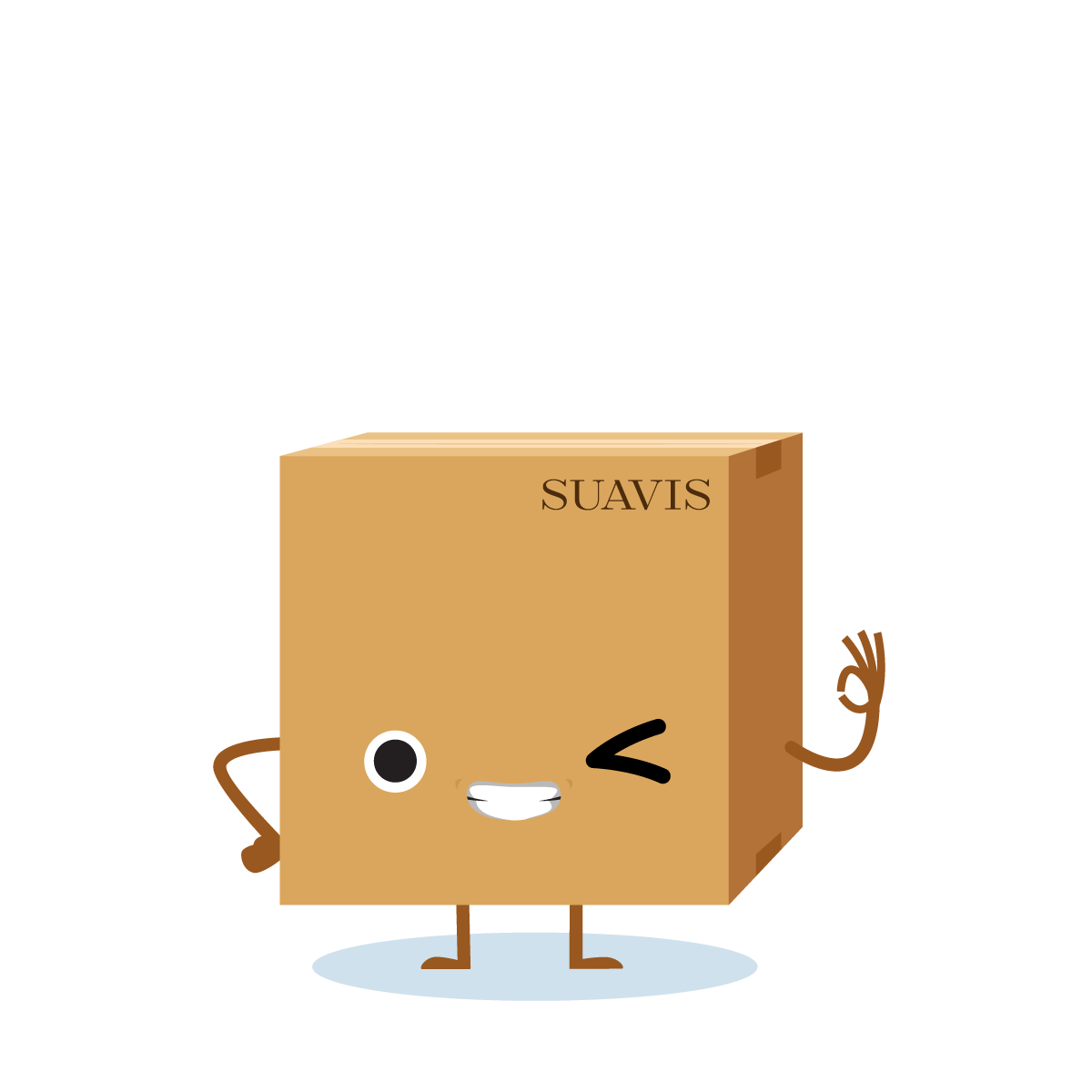 Illustration of a box winking